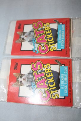 1982-83  Topps - Cats Stickers, 2 Unopened Packs, 6 Stickers, Animal Lovers