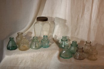 Large Lot Of Antique Ink Wells