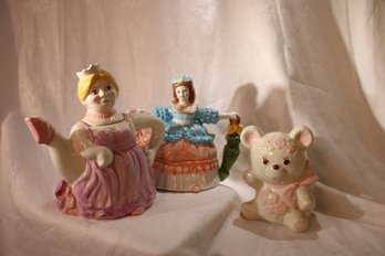 Fairytale Tea Pots, And Teddy Bear Cotton Ball Holder