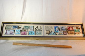 Framed Boat Themed World Stamp Assortment