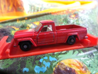 Lesney - 1964 #71 Jeep Gladiator Pick Up - , Made In England Red With White Interior