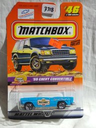 Matchbox 1998 -  Mattel Wheels #46  -Drop Tops - '55 Chevy Convertible In Original Wrapper Series 10