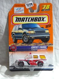 Matchbox 1998 -  Mattel Wheels #78 -Fire Rescue - Chevy Tahoe In Original Wrapper  Series 16