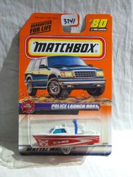 Matchbox 1998 - Mattel Wheels #80 -Fire Rescue -Police Launch Boat In Original Wrapper  Series 16