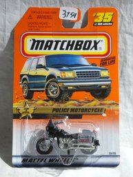 Matchbox 1998 - Mattel Wheels #35 -law & Order -police Motorcycle In Original Wrapper  Series 7
