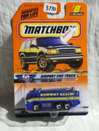 Matchbox 1998 - Mattel Wheels #8  - Air Traffic  -Airport Fire Truck  In Original Wrapper - Series 2