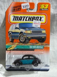 Matchbox 1998 - Mattel Wheels # 53 -  Beach - '62 VW Beetle  In Original Wrapper - Series 11