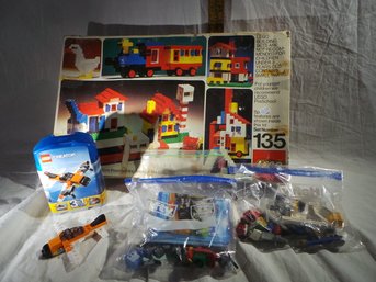 Vintage 1974 Lego Toys- Lego Set 135- Incomplete  But Has 3 Containers From Other Sets!  See Pics
