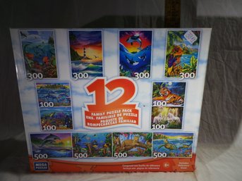 MEGA PUZZLE PACK - 12 Family Pack- Small Puzzles- Each Individually Bagged With Reference Sheet