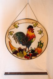 Colorful Rooster & Fruit Sun Catcher