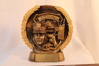 Small Police Commemorative Molded Metal Sculpture