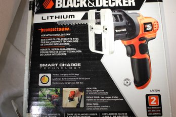 Black & Decker Lithium Compact Cordless Saw Smart Charge Technology