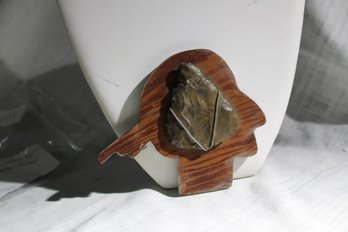 Vintage - Arrow Head -  Mounted On Indian Head Shapedwood