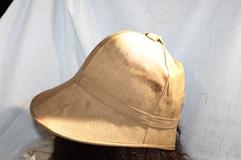 Vintage Tropical Sun Helmet  ? British Military? Has Brass Hooks Inside At Sides. Nothing Legible