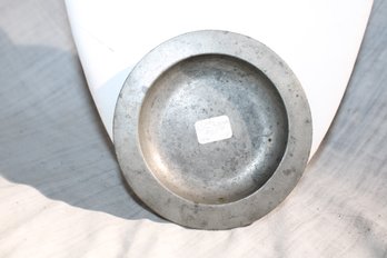 Very Early Antique English Pewter Plate - Worn Mark But Clearly Stamped LONDON. 4.25 Inches