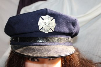 Vintage Wool Fireman's Dress Uniform Hat -Marborough, By L. Berger Men's Outfitters Worchester Massachusetts