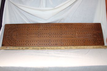 Vintage Hardwood Cribbage Table Top Board,can Be Hung Up-by Gamecock Tables, Creative MarketingServices 32x8x1