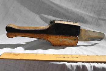 Antique  Rare Unique Combo Shoe Horn Shoe Brush And Clothes Hanger (?)