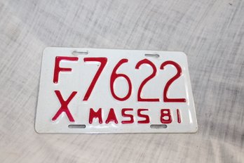 Vintage Massachusets License Plate- Celebrate Christmas With It!!! 1981