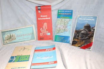 Travel Ephemera - Greece, Peloponnese- Courtesy Of Avis  And Olympia Airways -schedules-  Maps