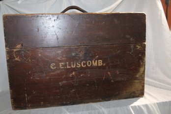 Vintage Wooden Tool Box/separated Sectioned Top. Labeled DICK- Great Gift For A Dick Who Needs A Toolbox Tada!