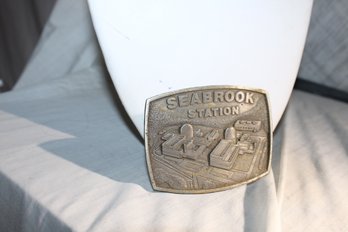 Seabrook Station Units I& II, PSNH  , Nuclear Power Plant Belt Buckle From 1983, Doesn't Glow In The Dark Lol