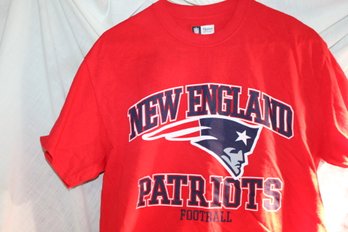 New England Patriots  Football Red Short Sleeved Tee Shirt  Size M By NFL Team Apparel