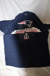 New England Patriots Super Bowl Champ Navy Tee Shirt Size M By Majestic With Team Roster On Back