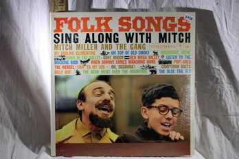 Vinyl - Folk Songs  Mitch Miller & The Gang  - Record- Great, Cover Great