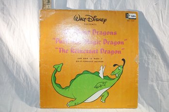 Vinyl -Walt Disney - All About Dragons  - Record Good, Cover Good
