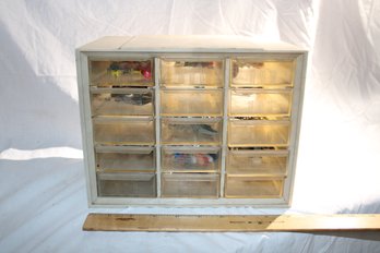 Storage Bin, 15 Drawers, 10 X 7.5 X 6', All Intact And Functional -lots Of Uses- Sewing, Nuts/ Bolts, Spices