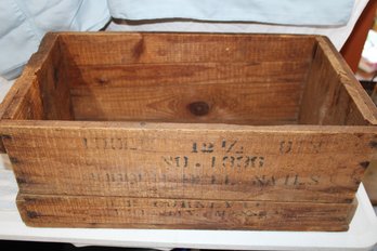 Vintage Wooden Box Shipping Box From Rubber Heel Nails No. 1336 Collectible Storage, & Wooden Step