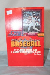SCORE 1988 Baseball Cards -  36 Sealed Packs Of 17 Player Cards & 1 Magic Trivia Card