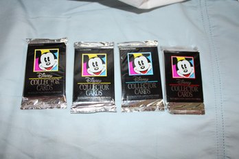 1991 -4 Unopened Packs Of 15 Disney Trading Cards (each)- Mickey Mouse, Donald Duck Etc (1)