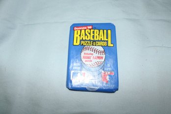 1986 Donruss Baseball  Cards -1 Unopened Wax 15 Card / Puzzle Pack - Hank Aaron