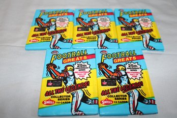 1988 Swell Collectors Series * Football Greats* Cards -5 Unopened Packs -10 Cards Each 25th Anniversary Series