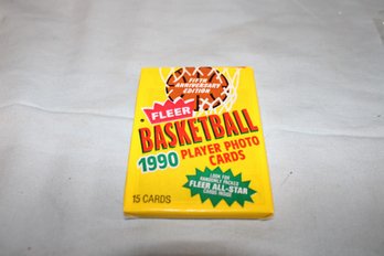1990 Fleer 5th Anniv. Edition, Basketball Player Photo Cards  1 Unopened Wax Pack, 15 Cards