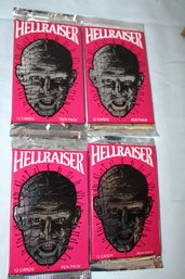 1992 - Eclipse- HELLRAISER - Horror Movie  Trading Cards, 4 Unopened Packs, 12 Cards Each