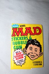 1983 -Fleer Goes MAD - 5 Stickers, 1 Unopened Pack