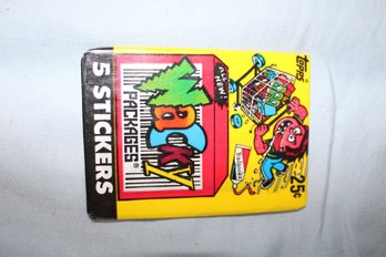 1990- Topps  Wacky Packages - 5 Stickers,  1 Unopened Wax Pack