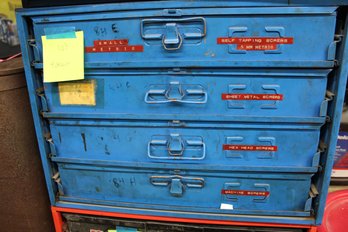 Lot103 4 Drawer Blue Cabinet With  Hardware (2)