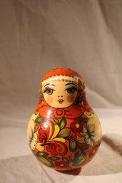 Russian Matryoshka Style Musical Bell-Single -Hand Painting Art Design, Made In Russia-Dated 1998-tiny