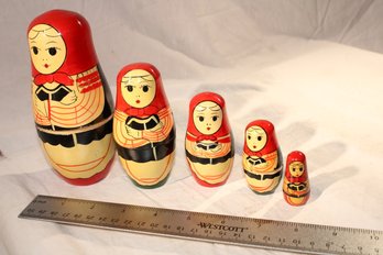 Russian Matryoshka Dolls/nesting Dolls-Set Of 5 -numbered-folk Art-Made In Russia-