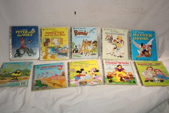 10 Vintage Little Golden Books For Childrens - Bambi , Donald Duck , Peter /wolf, Mother Goose, Mickey, Disney