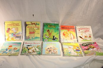 10 Vintage Little Golden Books Childrens-Tootle, Donald Duck, Woody, Hymns, Winnie/pooh, Bambi , Chipmunks