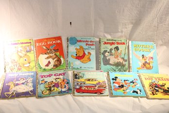 10 Vintage Little Golden/ Disney Books- Mary Poppins,top Cat,egg Book, Rabbits Adventure,winnie, Cars & Trucks