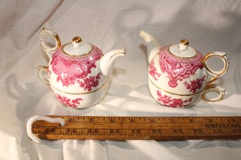 Nantucket Made In China-unique Combination Of Nesting Tea Pot And Tea Cup-set Of 2