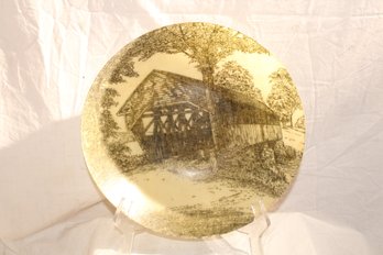 Rare-Vintage-Covered Bridge Decorative Bowl-Fiberglass- By Artmor Of Cumberland Maryland- 1960's