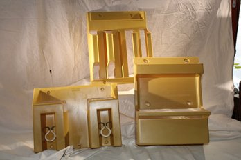 Vintage 3  Piece Set Of Yellow- Gold (mid Century Color & Nice)   Door/ Wall / Closet Storage  Units