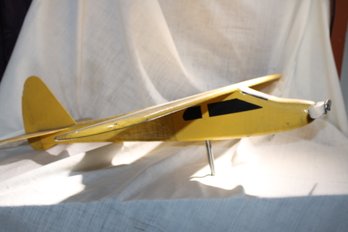 Vintage Hand Made Decorative Yellow Airplane - Has Embedded Post To Anchor, Could Double As Weather Vane ?